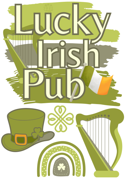 Bügelbild Lucky Irish Pub